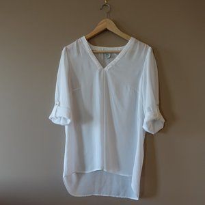 H&M EUC ¾ Sleeve White Blouse Sz 10